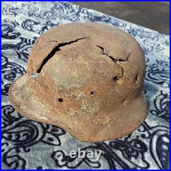 Snow Camo WWII German Original Helmet Relic Damaged Militaria Germany