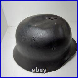 Steel German Helmet Ww2 Vet Bring-back. Bullet /shrapnel Hole