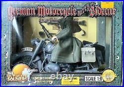 Ultimate Soldier WWII German Motorcycle with Sidecar & Driver 16 scale 2000 NEW