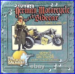 Ultimate Soldier WWII German Motorcycle with Sidecar & Driver 16 scale 2000 NEW