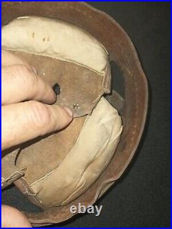 Unknown German helmet liner. Size 64 WWII Style With Attached Chinstrap