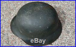 Untouched german helmet M35 overpaint alum liner WW2 army