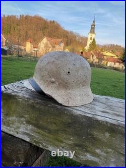 VERY RARE WHITE CAMO Original WW2 German M40 Stahlhelm Helmet