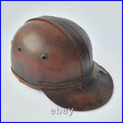 VINTAGE RARE ORIGINAL PRE WW2 GERMAN LEATHER MINER PROTECTION HELMET 1920's