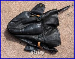 VTG WWII Leather Aviator Helmet Or Sidecar Cap German, Padded Top & Back, RARE VTG WWII Leather Aviator Helmet Or Sidecar Cap German, Padded Top & Back, RARE
