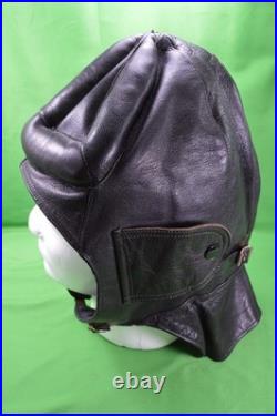 VTG WWII Leather Aviator Helmet Or Sidecar Cap German, Padded Top & Back, RARE, #59