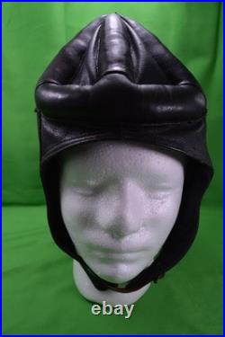 VTG WWII Leather Aviator Helmet Or Sidecar Cap German, Padded Top & Back, RARE, #59