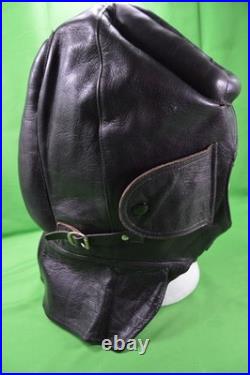 VTG WWII Leather Aviator Helmet Or Sidecar Cap German, Padded Top & Back, RARE, #59