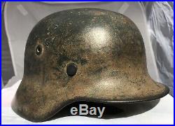 Very nice WW2 German M1940 SD Army tropical DAK camo helmet, SE64, Lot Nr. 446