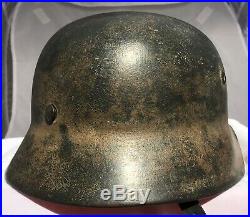Very nice WW2 German M1940 SD Army tropical DAK camo helmet, SE64, Lot Nr. 446