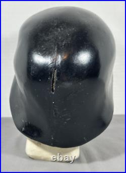 Vintage Chalkware Skull WWII German Helmet Hand Painted Bank Rare Mexico READ