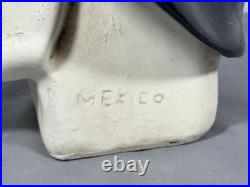 Vintage Chalkware Skull WWII German Helmet Hand Painted Bank Rare Mexico READ