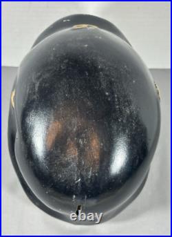 Vintage Chalkware Skull WWII German Helmet Hand Painted Bank Rare Mexico READ