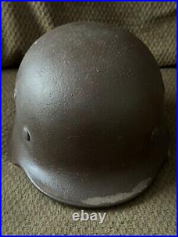 Vintage German M35 WWII Brown Helmet With Liner Police Military