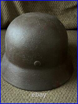 Vintage German M35 WWII Brown Helmet With Liner Police Military