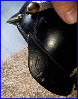 Vintage Pre WWII German leather FIREMAN'S Helmet Rare Honoring God Neighbor