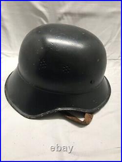 Vintage WWII German M34 Police Fire Steel Metal Helmet with Liner Germany