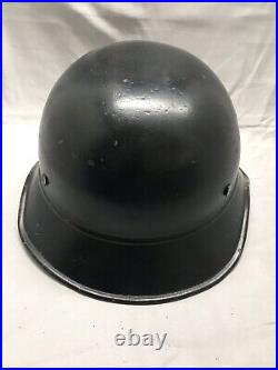 Vintage WWII German M34 Police Fire Steel Metal Helmet with Liner Germany