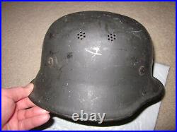 Vintage WWII M34 German Civic Schutzpolizei protection police helmet with liner