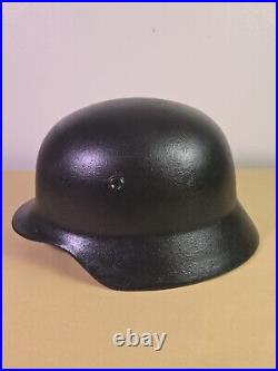 Vtg German Soldier Helmet WW2, M42/64 or M35/64 Makers Stamp, Soldiers Name, G. C