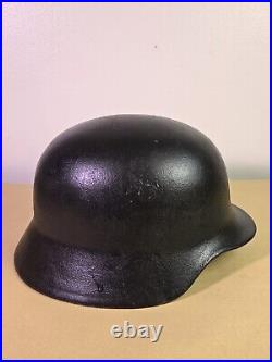 Vtg German Soldier Helmet WW2, M42/64 or M35/64 Makers Stamp, Soldiers Name, G. C