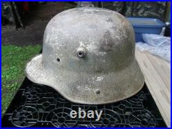 WW 1 M16 German Original Winter Camo Helmet ET 64