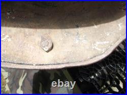 WW 1 M16 German Original Winter Camo Helmet ET 64
