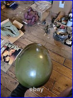 WW I or WWII GERMAN HELMET green leather