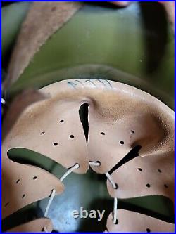 WW I or WWII GERMAN HELMET green leather