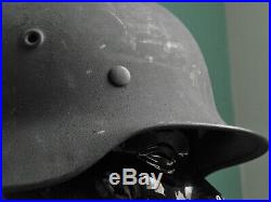 WW II GERMAN Helmet LUFTWAFFE M40 With LINER Q64 FIELD GRAY Rough Texture Finish