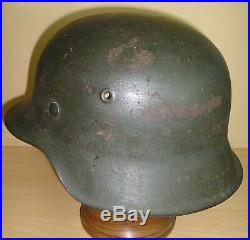 WW-II German M. 42 Wehrmacht Infantry Steel Helmet from Normandy Campaign c. 1944
