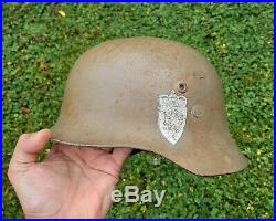 WW II Hungarian made German Stahlhelm Combat Helmet for Norway Army RARE Norge