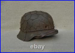 WW II WW2 German Helmet M42 ckl 66. Sawdust