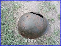 WW II WW2 Original German M42 helmet from the battlefield of Kurland Pocket