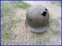 WW II WW2 Original German M42 helmet from the battlefield of Kurland Pocket