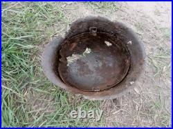 WW II WW2 Original German M42 helmet from the battlefield of Kurland Pocket