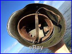 WW1 German WW2 Rare TRANSITIONAL WWII Helmet WWI Trench Part Liner & Chinstrap