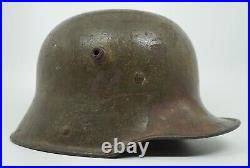 WW1 Imperial German soldier Camo Helmet WWII combat stahlhelm war battle damaged