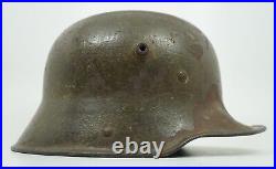 WW1 Imperial German soldier Camo Helmet WWII combat stahlhelm war battle damaged