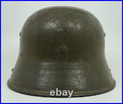 WW1 Imperial German soldier Camo Helmet WWII combat stahlhelm war battle damaged