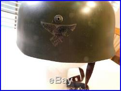 WW1 WWII Helmet German soldiers green Military flag reenactment vintage RARE