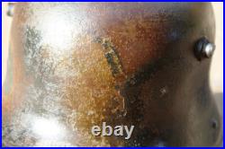 WW1 genuine German Helmet with Turtle camouflage used like a flower pot