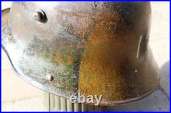 WW1 genuine German Helmet with Turtle camouflage used like a flower pot