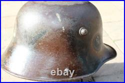 WW1 genuine German Helmet with Turtle camouflage used like a flower pot