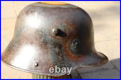 WW1 genuine German Helmet with Turtle camouflage used like a flower pot