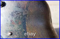 WW1 genuine German Helmet with Turtle camouflage used like a flower pot