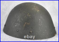 WW2 Czech Vz32 M32 Egg shell Steel combat Helmet German Wehrmacht Army US Vet BB