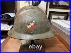 WW2 Era German Repurposed French M1926 Adrian Helmet