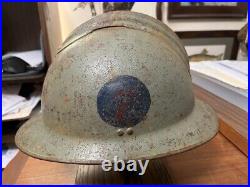 WW2 Era German Repurposed French M1926 Adrian Helmet