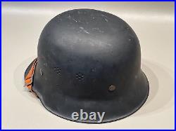 WW2 GERMAN CIVIC DUTY HELMET STAHL 64 With LINER & CHINSTRAP 4